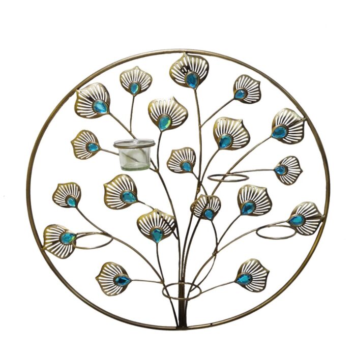 PEACOCK CIRCLE WALL VOTIVE