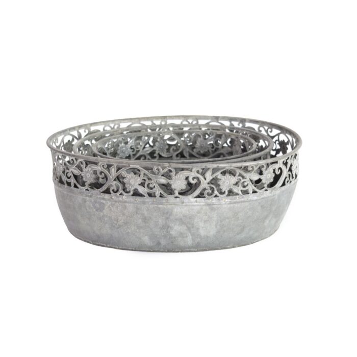 LOW OVAL BOWL w/LATTICE (S/3) - Image 3