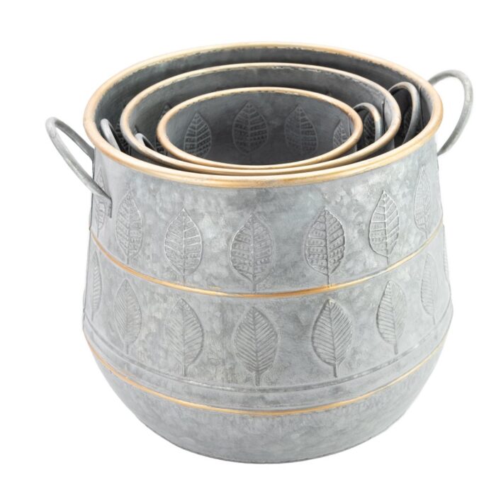 LEAF POT w/GOLD (S/3) - Image 3