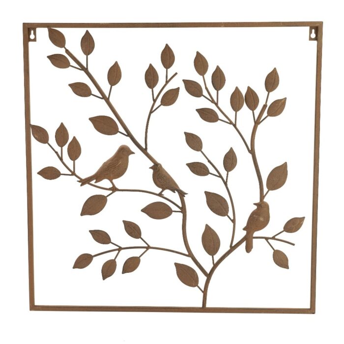 BIRD IN BRANCH WALL ART 60cm