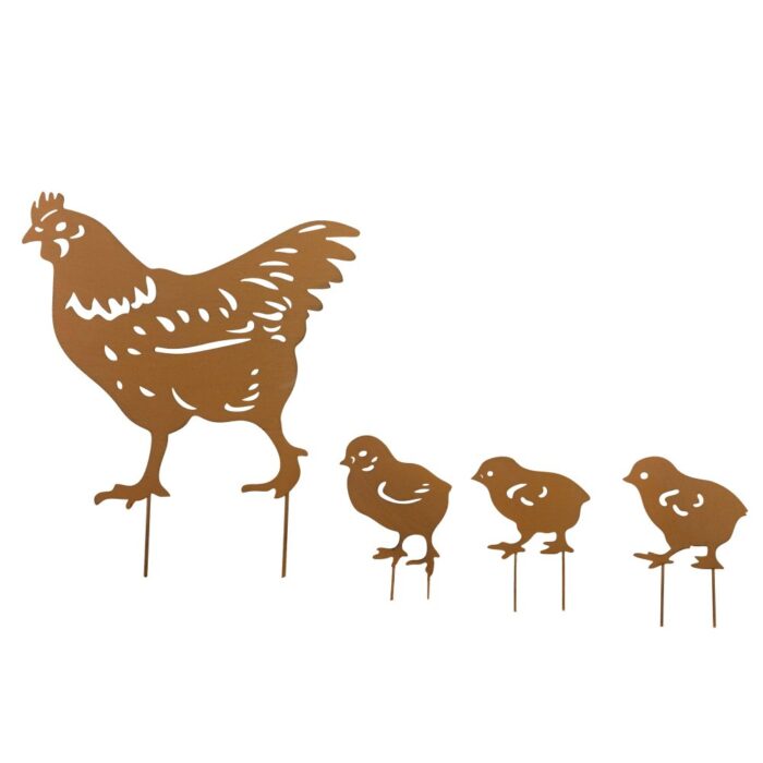 HEN wTHREE CHICKS (4pc)