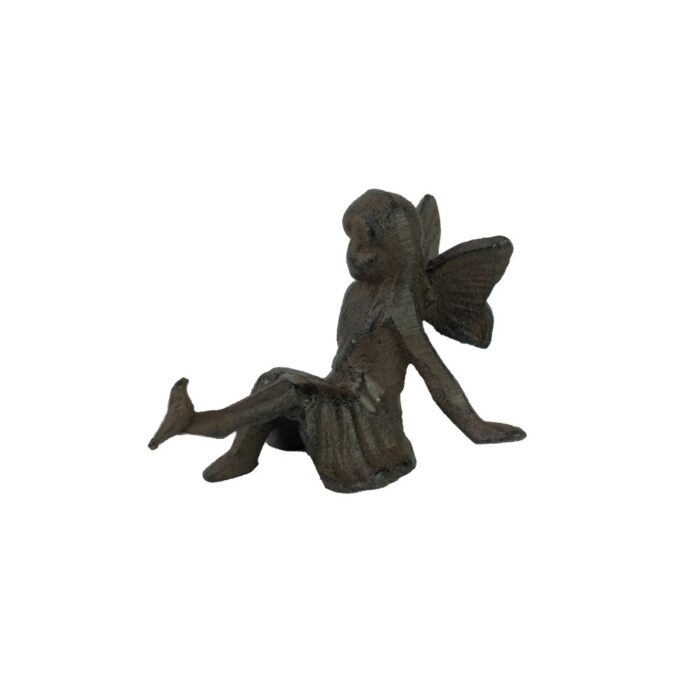 CAST IRON FAIRY SITTING w/BIRD - Image 2