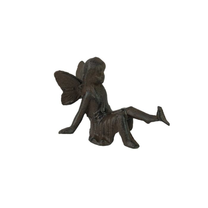 CAST IRON FAIRY SITTING w/BIRD