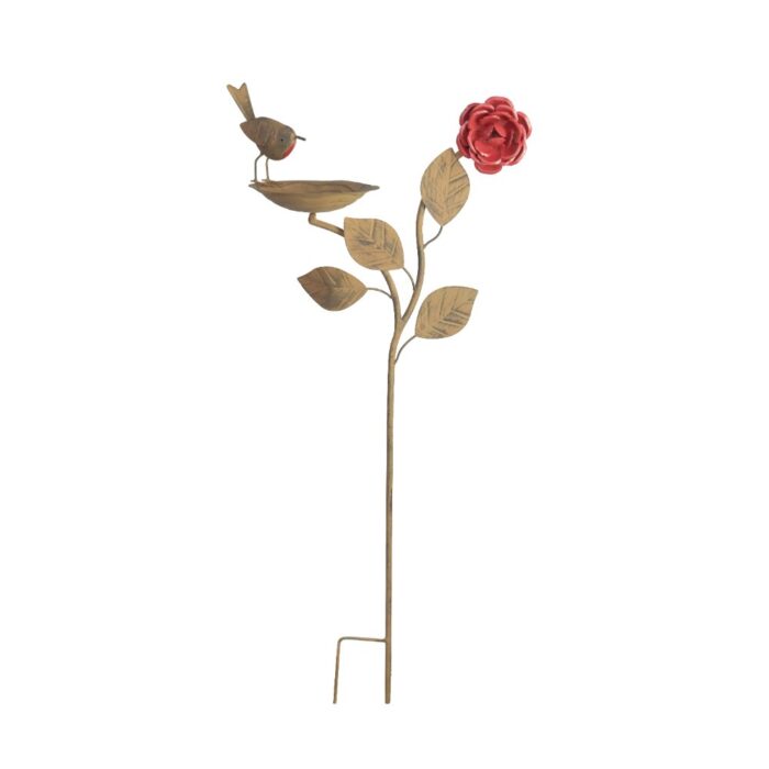 ROBIN BIRDBATH ON ROSE