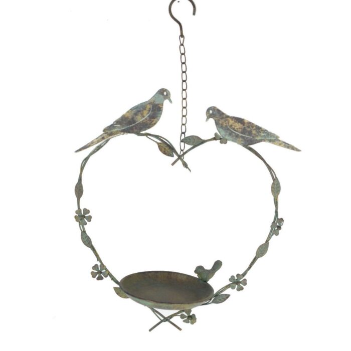 HANG. HEART DOVE BIRD DISH