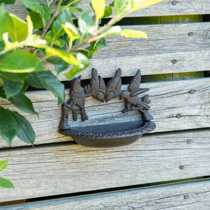 WALL BIRD BATH  w/4 BIRDS -RND - Image 4