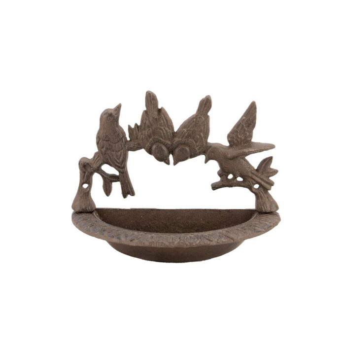 WALL BIRD BATH  w/4 BIRDS -RND