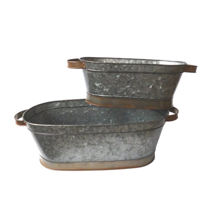 LONG GALV. PLANTER (S/2) 60cm - Image 2