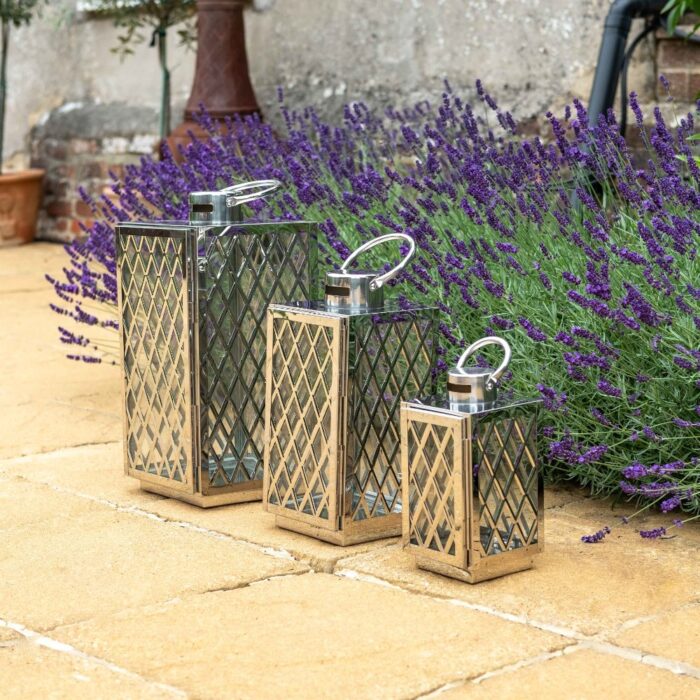 LATTICE LANTERN (S/3) STAINLESS - Image 2