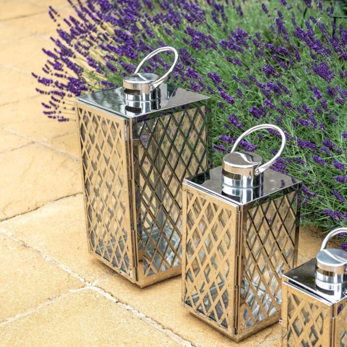 LATTICE LANTERN (S/3) STAINLESS - Image 3