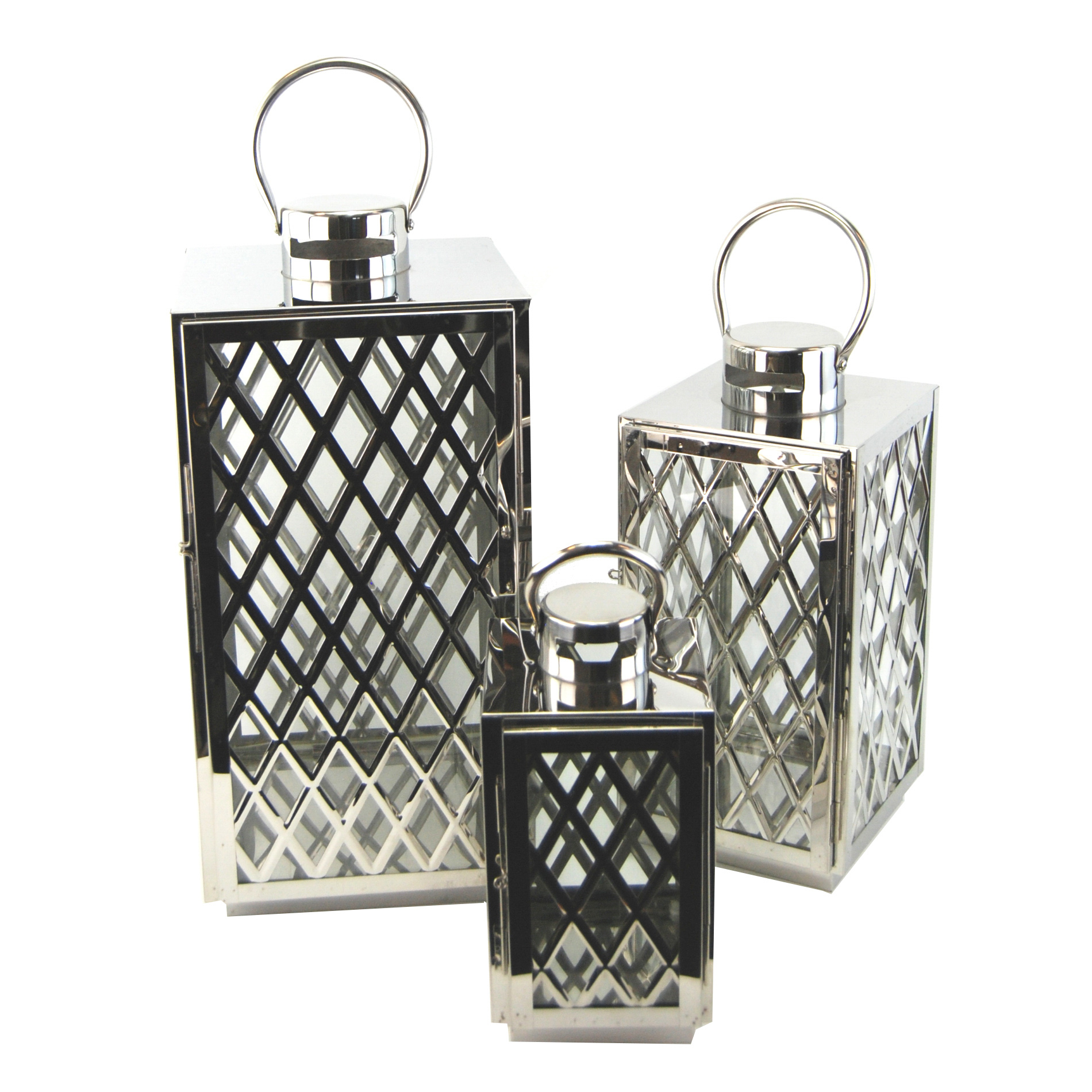 LATTICE LANTERN (S/3) STAINLESS - Image 5