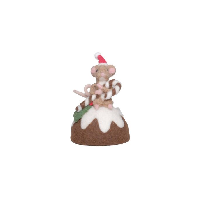 MOUSE ON CHRISTMAS PUDDING