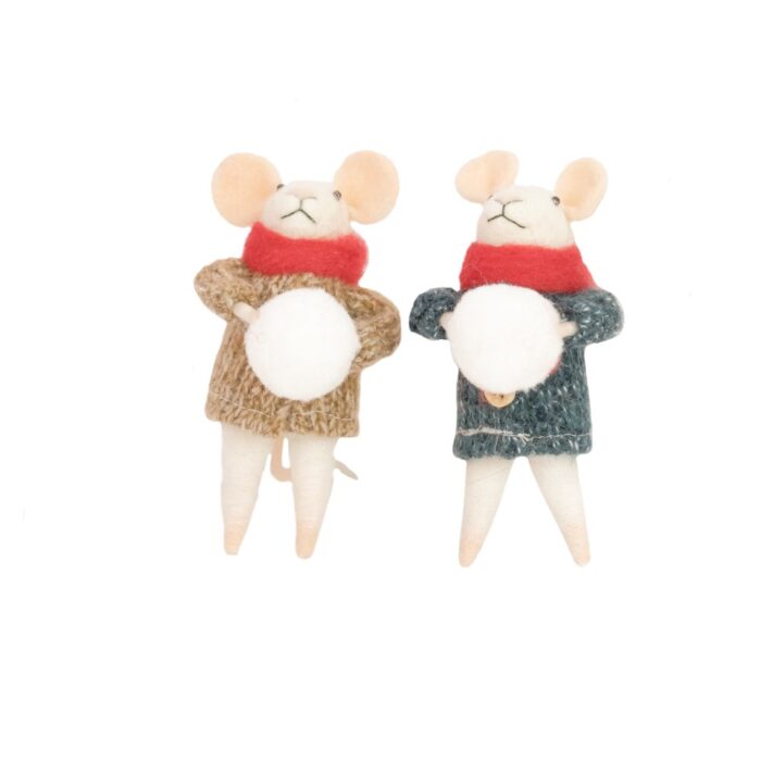 ASS. HANGING MICE w/SNOWBALLS