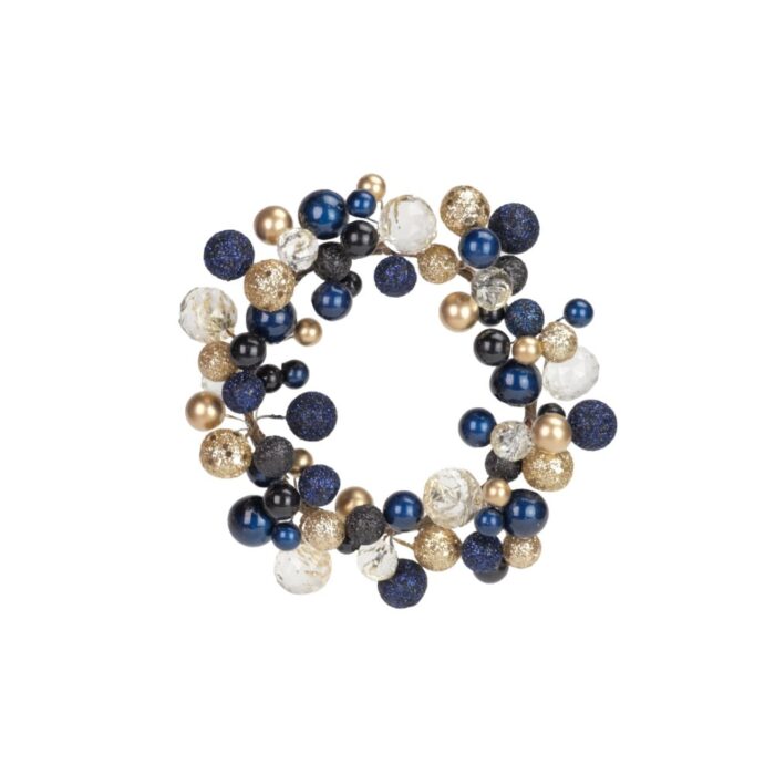 NAVY/GOLD BAUBLE CANDLE RING