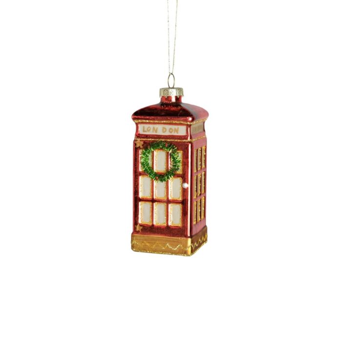 HANG. GLASS LONDON TELEPHONE BOX 11cm