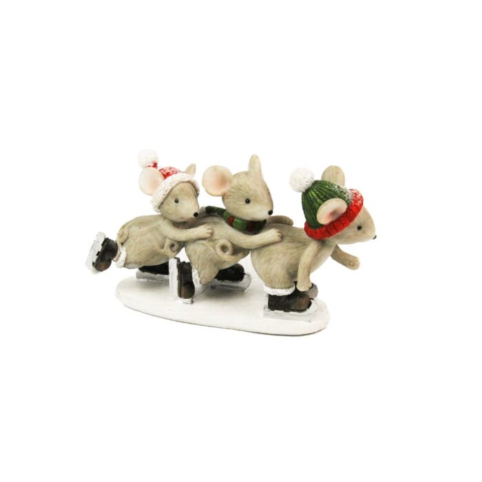 MICE ON SKIS RESIN ORNAMENT