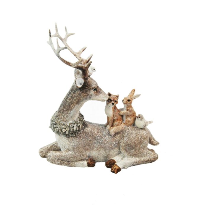 DEER w/WOODLAND ANIMALS