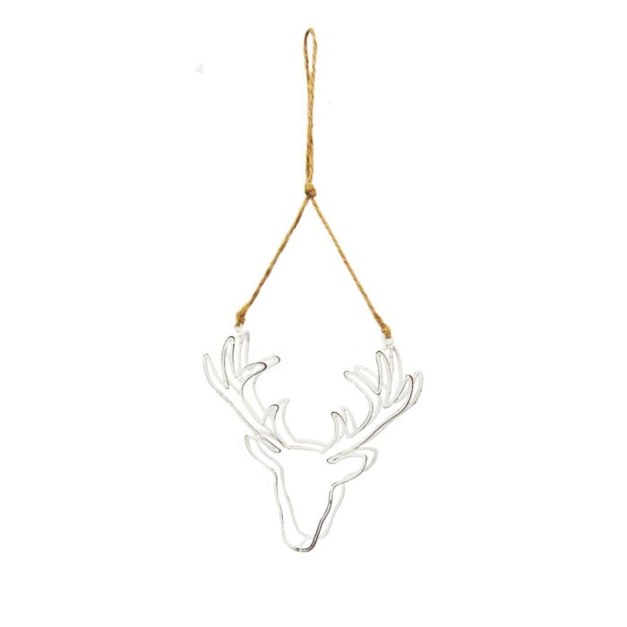 HANG. WHITE 3D STAG HEAD