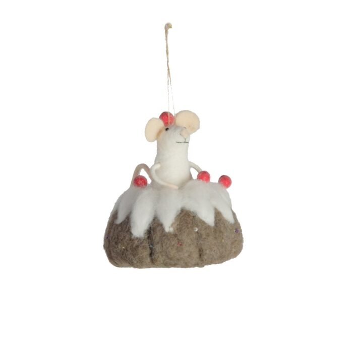 HANG. MOUSE IN CHRISTMAS PUD