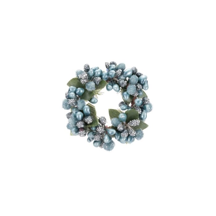 CANDLE RING 3cm BLUE BERRYBUD