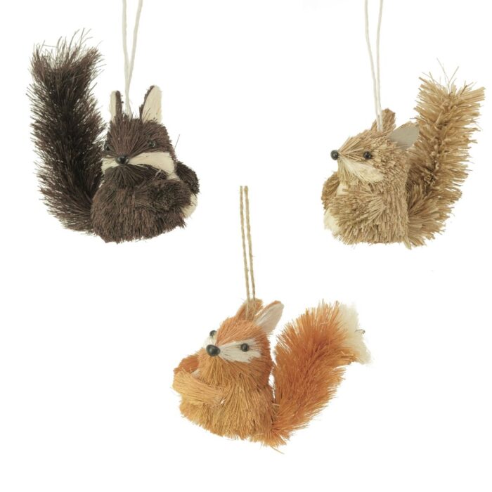 BRUSH SQUIRREL HANGERS (3 ASS.)