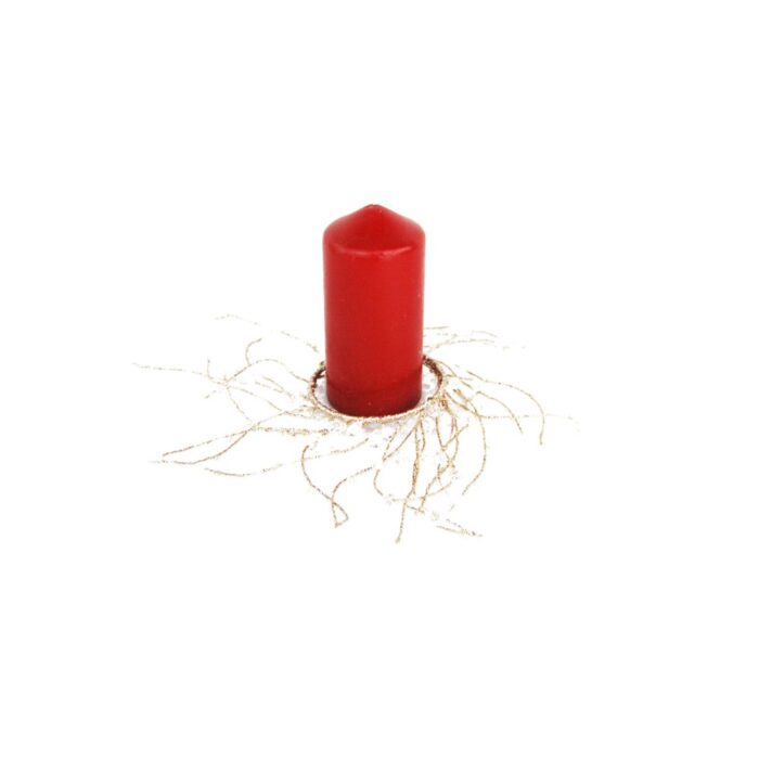 CANDLE RING 9cm CHAMP. GOLD/CRYSTAL DROP