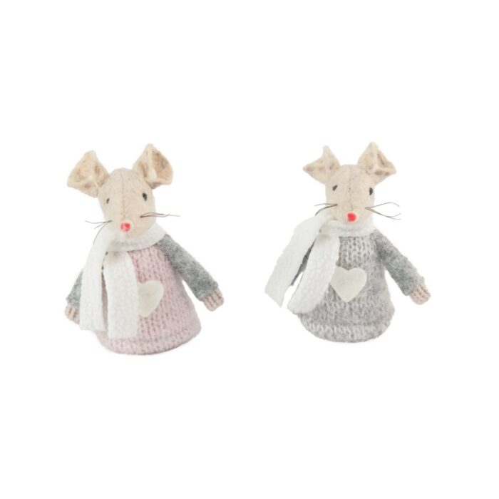 7cm FABRIC MICE (2 ASS.)