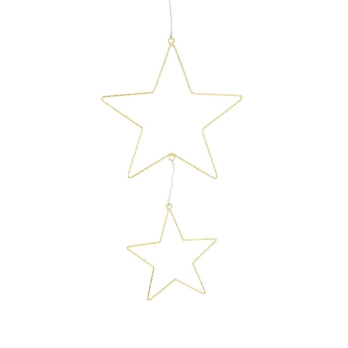 HANG. GOLD LED DOUBLE STAR