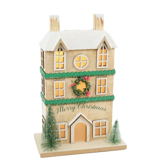 LED WOODEN HOUSE 27cm