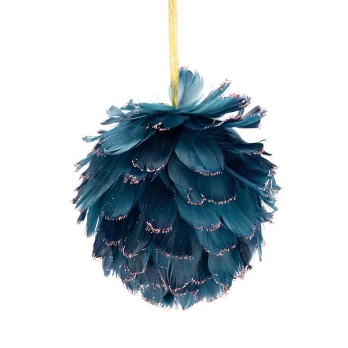 HANG. NAVY FEATHER BALL