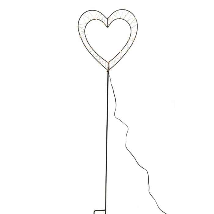 BLACK LED DOUBLE HEART STAKE
