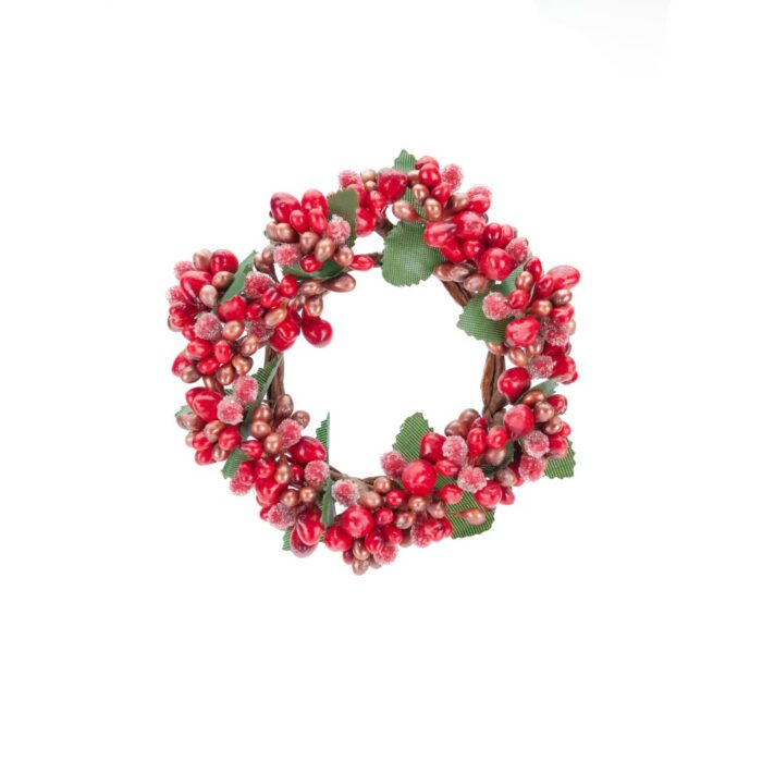 6cm RED BERRYBUD CANDLE RING