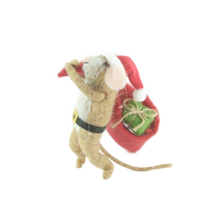 FELT MOUSE w/PRESENT SACK