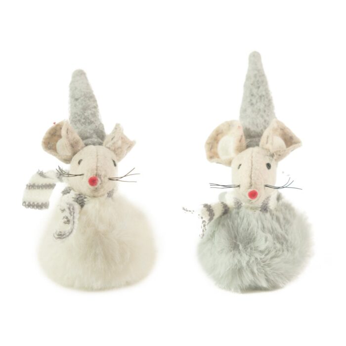 SITTING FLUFF BALL MICE (2 ASS.)