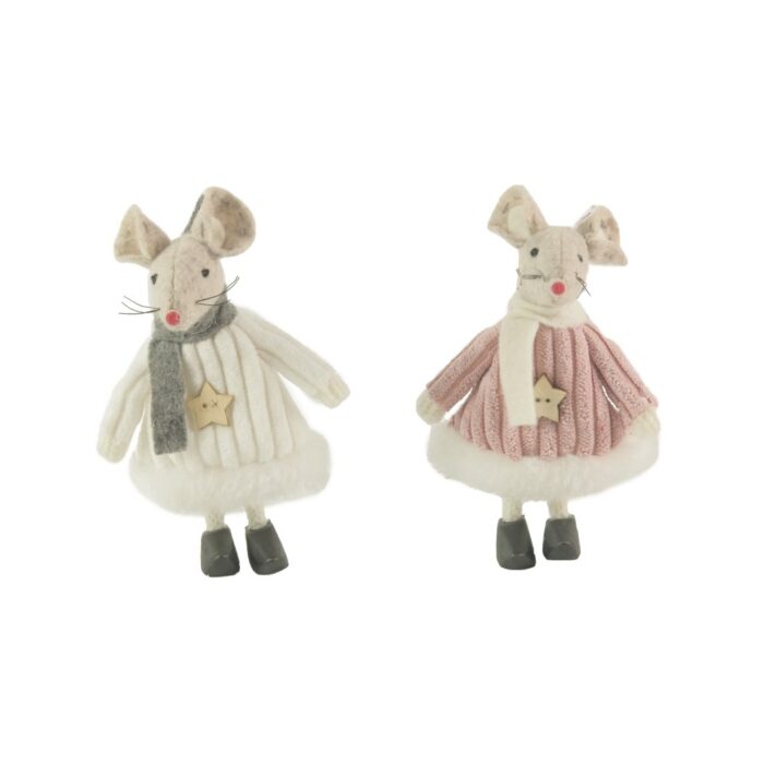 XMAS MICE PINK/WHITE (2 ASS.)