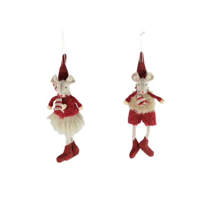 HANG. RED/GREY MICE (2 ASS.)