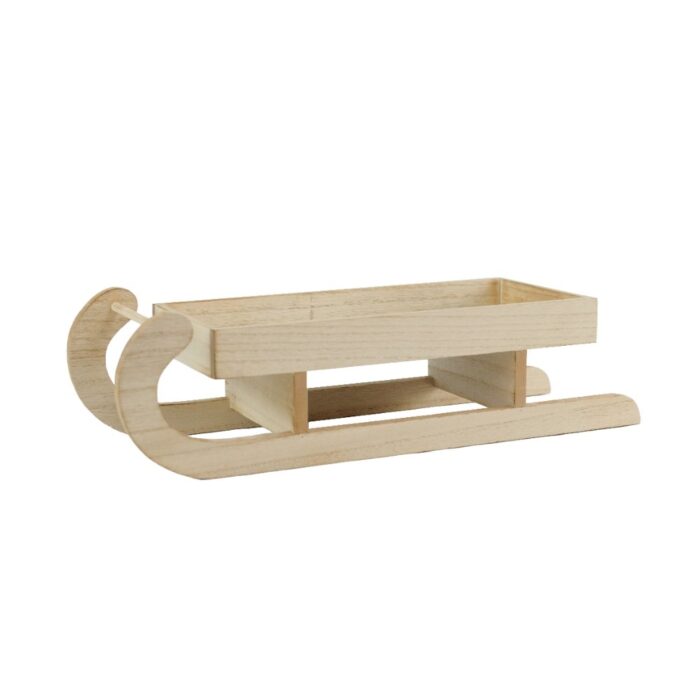 LARGE BROWN WOODEN SLEIGH
