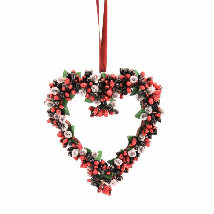 HANG HEART 15CM BERRYBUD RED/BURG.
