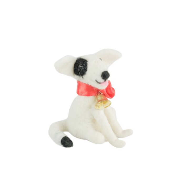 FELT JACK RUSSELL w/RED BOW