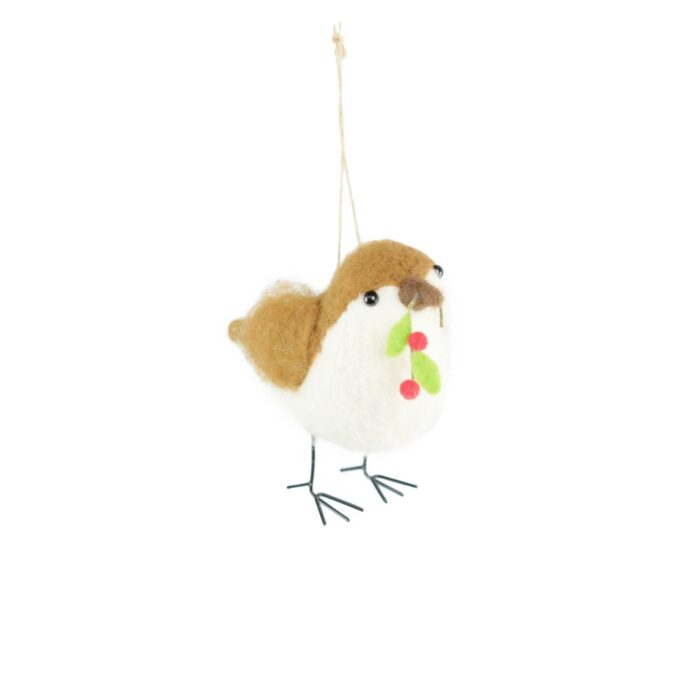 STANDING BIRD w/HOLLY LEAVES