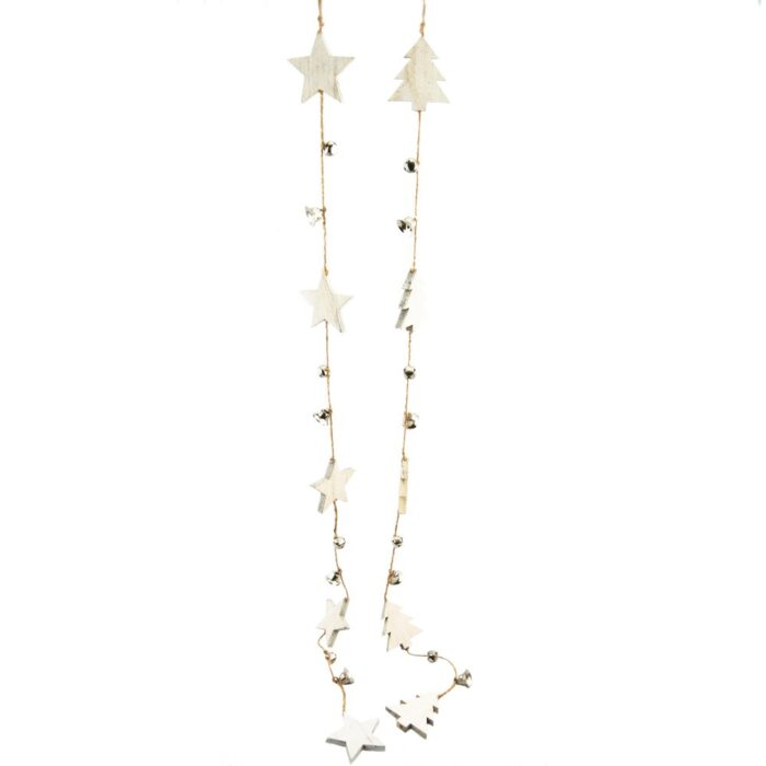 HANG. GARLAND STARS/TREES  W/BELLS ASS. 112cm