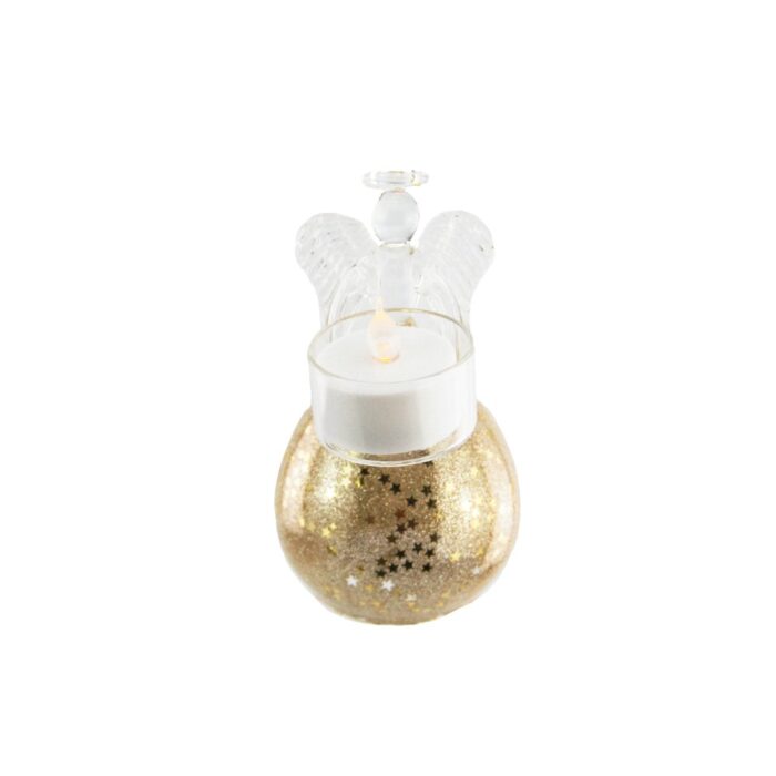 STANDING GOLD ANGEL T-LIGHT HOLDER 12cm
