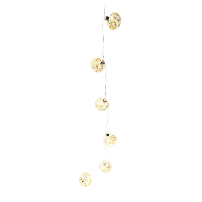 LED GARLAND GOLD GLITTER BALL 140cm