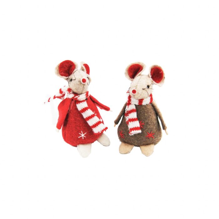 XMAS MICE SITT ASS. 9cm