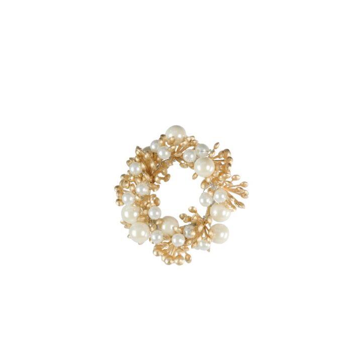 GOLD BERRYBUD 4cm CANDLE RING w/PEARLS