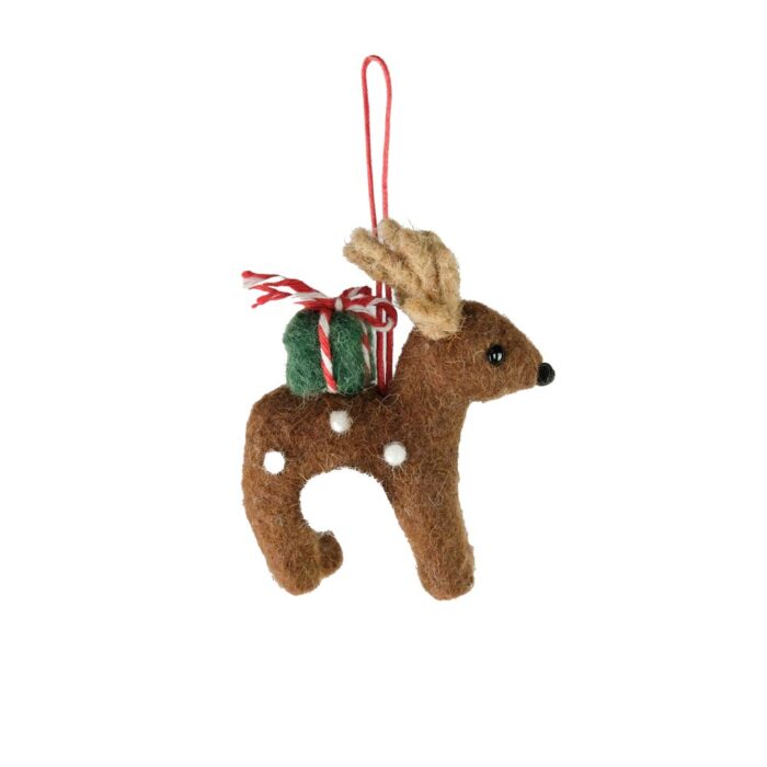 HANG. FABRIC DEER w/PRESENTS