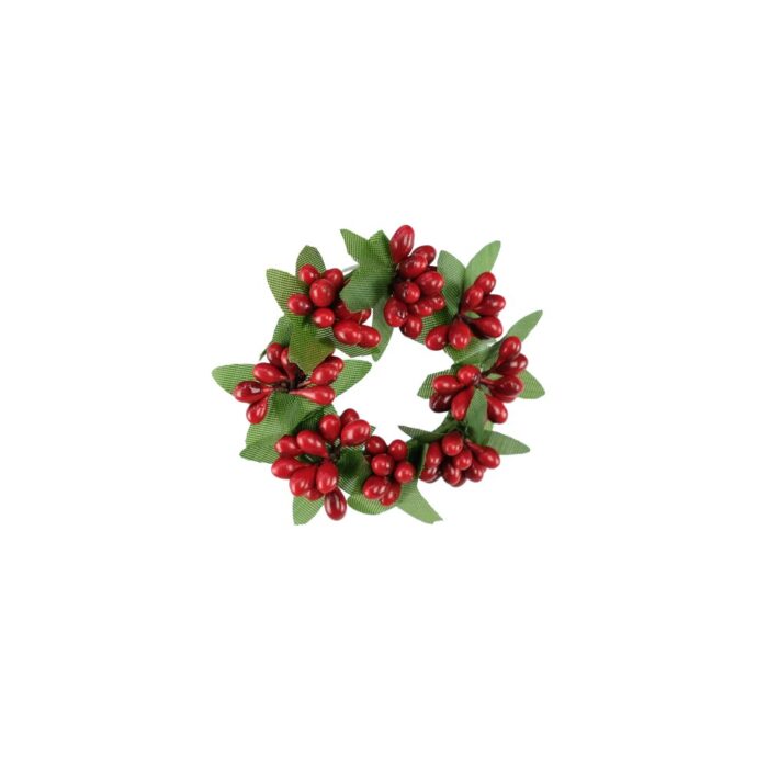 RED BERRYBUD CANDLE RING 4cm
