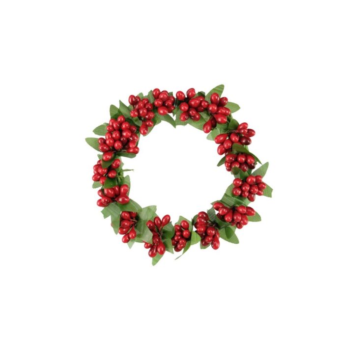 RED BERRYBUD CANDLE RING 7.5cm