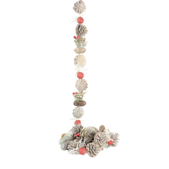 FROSTED PINECONE GARLAND w/RED BERRIES