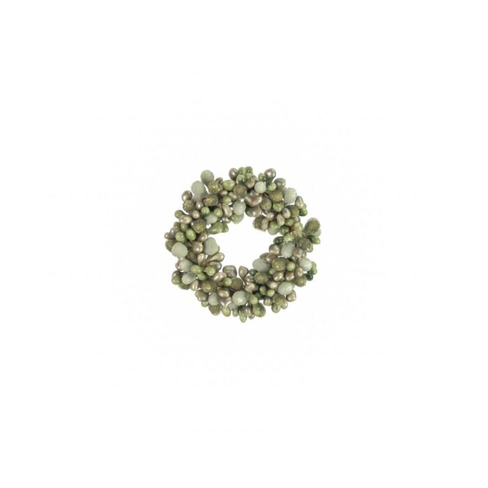 CANDLE RING FROSTED GREEN (S)
